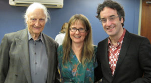 2011 Virginia and Myrtle Cooper Award in Costume Design recipient Lea Carlson with her father, Lance Carlson (left) and Director Don McKellar (right)